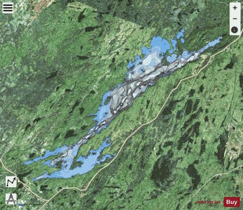 Waconichi Lac depth contour Map - i-Boating App - Satellite