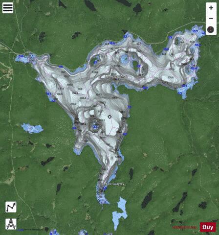 Wayagamac Lac depth contour Map - i-Boating App - Satellite