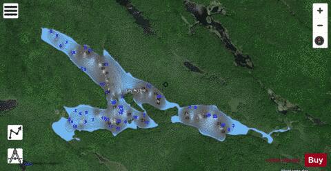 Archie  Lac depth contour Map - i-Boating App - Satellite