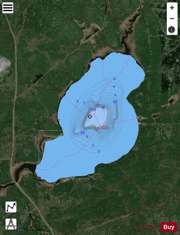 Authier, Lac depth contour Map - i-Boating App - Satellite