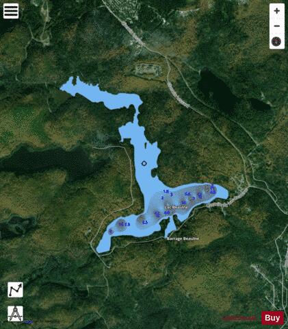 Lac Lepine depth contour Map - i-Boating App - Satellite
