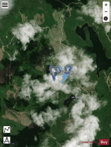 Bleuet  Lac Aux depth contour Map - i-Boating App - Satellite