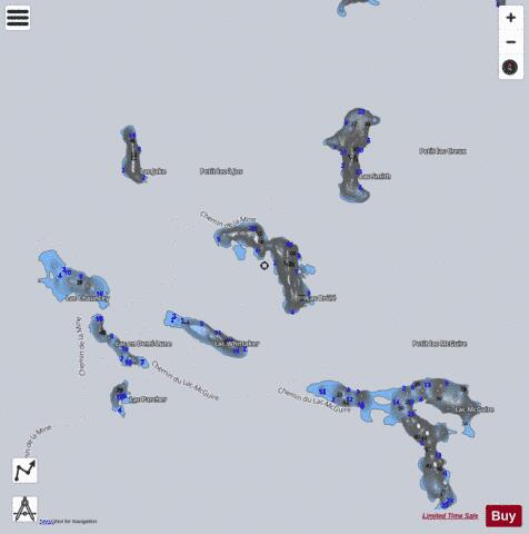 Brule  Lac depth contour Map - i-Boating App - Satellite