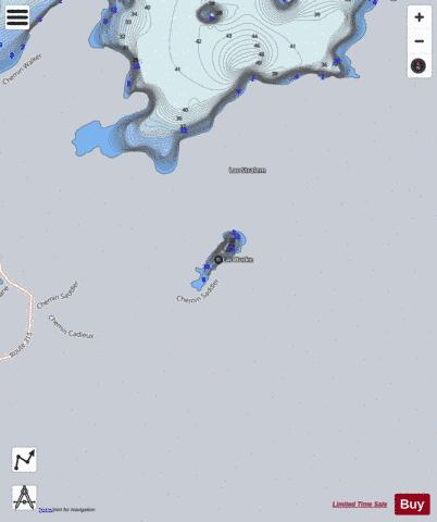 Burke  Lac depth contour Map - i-Boating App - Satellite
