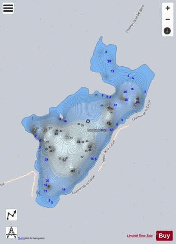 Cameron  Lac depth contour Map - i-Boating App - Satellite