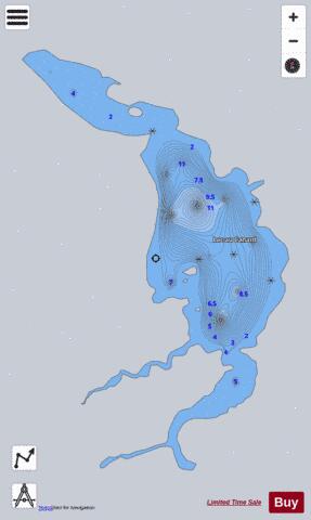 Canard  Lac Au depth contour Map - i-Boating App - Satellite