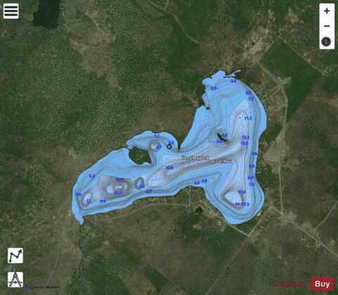 Caribou, Lac du depth contour Map - i-Boating App - Satellite