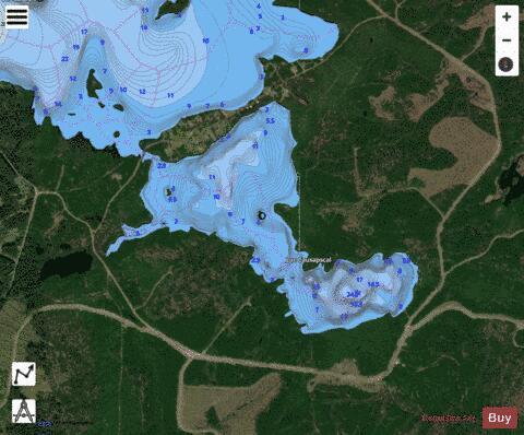 Causapscal, Lac depth contour Map - i-Boating App - Satellite