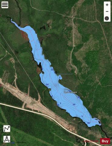 Chamard, Lac a depth contour Map - i-Boating App - Satellite