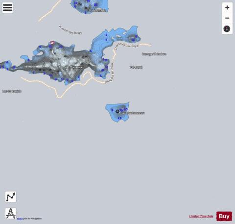 Charbonneau  Lac depth contour Map - i-Boating App - Satellite
