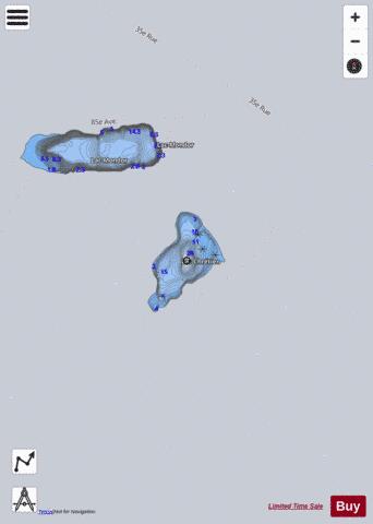 Chretien  Lac depth contour Map - i-Boating App - Satellite