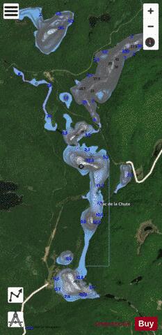Chute, Lac de la depth contour Map - i-Boating App - Satellite