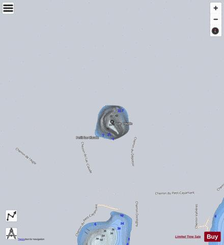 Claude  Lac depth contour Map - i-Boating App - Satellite