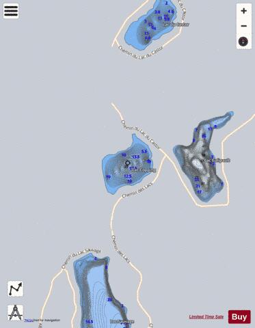 Copping  Lac depth contour Map - i-Boating App - Satellite