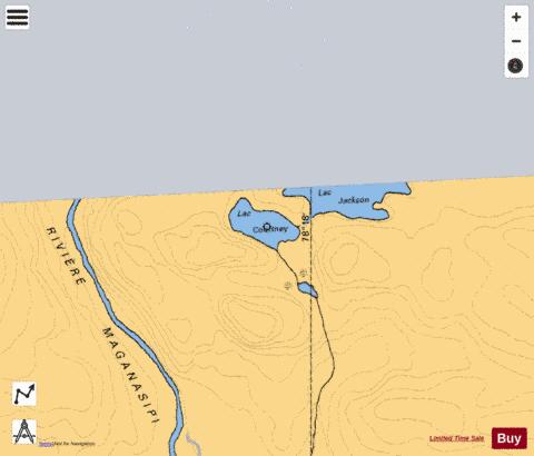 Courtney  Lac depth contour Map - i-Boating App - Satellite