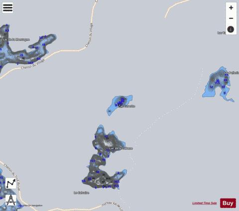 Cuvette  Lac depth contour Map - i-Boating App - Satellite