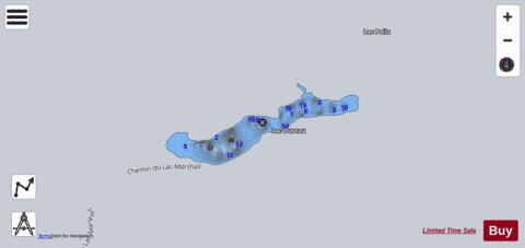 Dureau  Lac depth contour Map - i-Boating App - Satellite