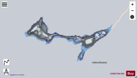 Evanturel  Lac depth contour Map - i-Boating App - Satellite