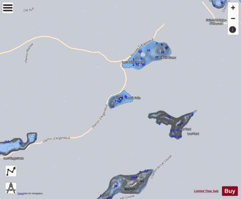 Foin  Lac A depth contour Map - i-Boating App - Satellite