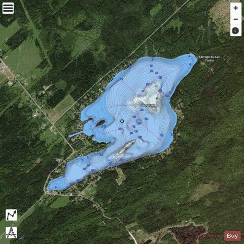Fortin, Lac depth contour Map - i-Boating App - Satellite