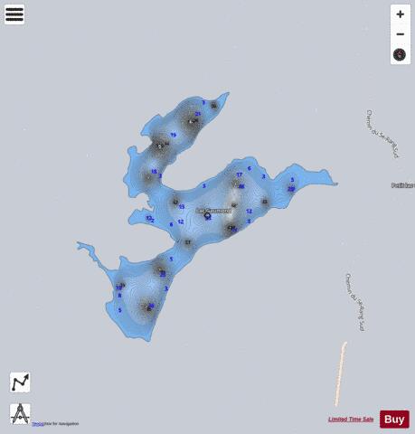 Gaumond  Lac depth contour Map - i-Boating App - Satellite