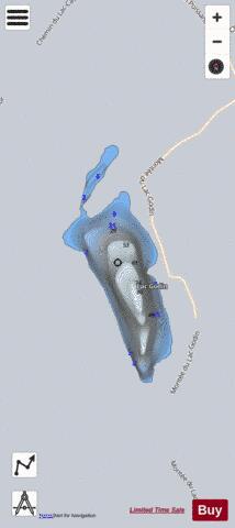 Godin  Lac depth contour Map - i-Boating App - Satellite