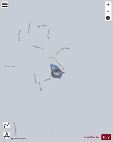 Gratten  Lac depth contour Map - i-Boating App - Satellite