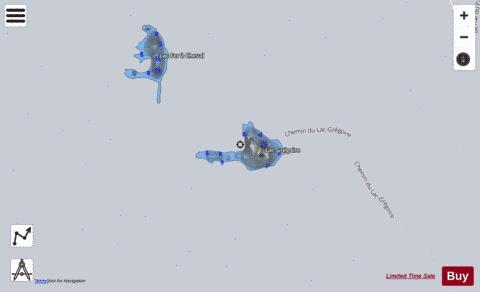 Gregoire  Lac depth contour Map - i-Boating App - Satellite