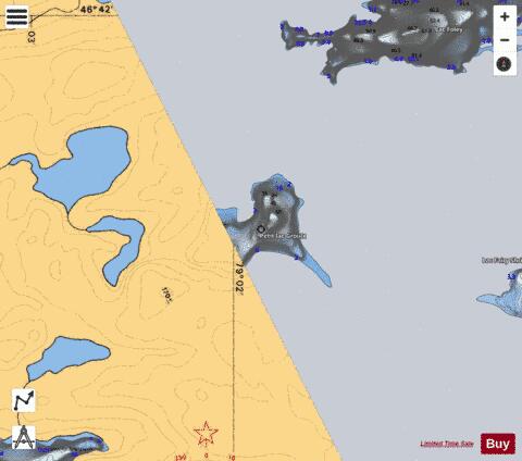 Groulx  Petit Lac depth contour Map - i-Boating App - Satellite