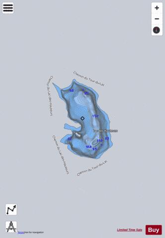 Hauteurs  Lac Des depth contour Map - i-Boating App - Satellite