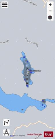 Huneault  Lac depth contour Map - i-Boating App - Satellite