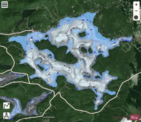 Lac Des Iles depth contour Map - i-Boating App - Satellite