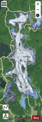 Lac Heney depth contour Map - i-Boating App - Satellite