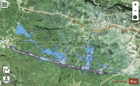 Lac Henri depth contour Map - i-Boating App - Satellite