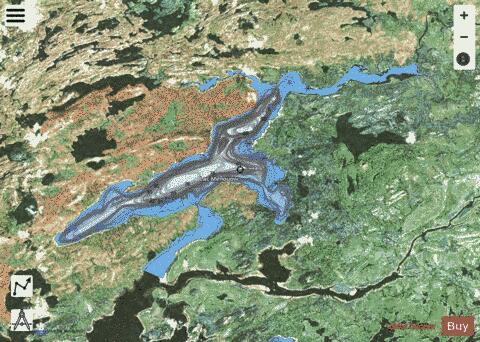 Lac Menouow depth contour Map - i-Boating App - Satellite