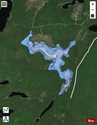 Lac No 96686 depth contour Map - i-Boating App - Satellite