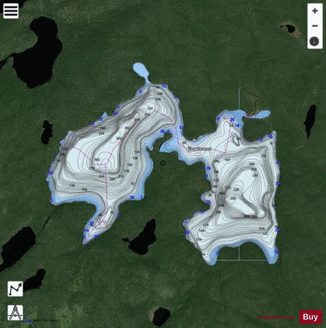Lake Claveau depth contour Map - i-Boating App - Satellite
