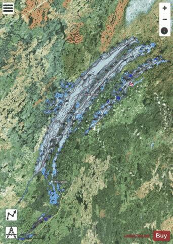 Lake Mistassini depth contour Map - i-Boating App - Satellite