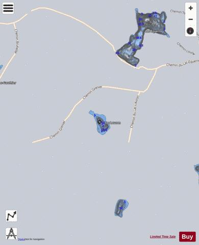 Lauzon  Lac depth contour Map - i-Boating App - Satellite