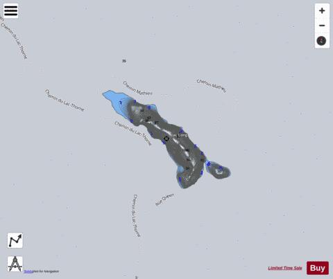 Long  Lac/Petit Lac Thorne depth contour Map - i-Boating App - Satellite