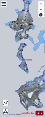 Loutre  Lac De La depth contour Map - i-Boating App - Satellite