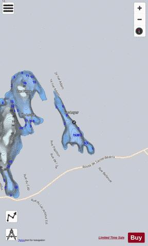 Loyer  Lac depth contour Map - i-Boating App - Satellite