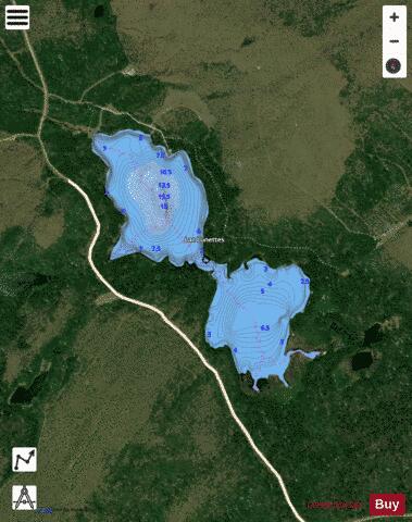 Lunettes, Lac depth contour Map - i-Boating App - Satellite