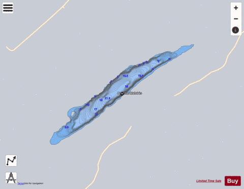 Petit Lac Malobes / Lac Mi-Chemin depth contour Map - i-Boating App - Satellite
