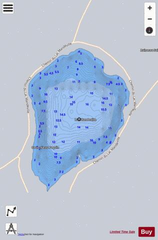 Mandeville  Lac depth contour Map - i-Boating App - Satellite
