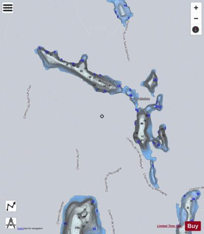 Marbre  Lac Du depth contour Map - i-Boating App - Satellite
