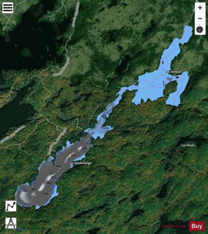 Maskinonge, Lac depth contour Map - i-Boating App - Satellite
