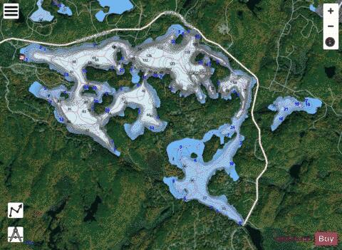 Lac McGregor depth contour Map - i-Boating App - Satellite
