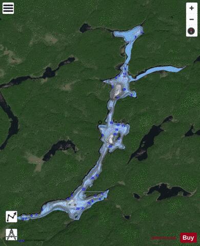 McLachlins, Lac depth contour Map - i-Boating App - Satellite
