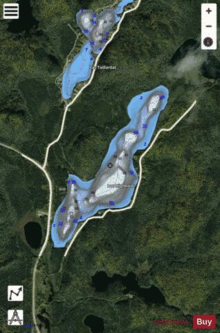 Migneault, Lac depth contour Map - i-Boating App - Satellite